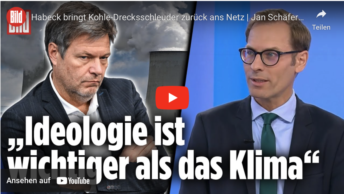 Habeck bringt Kohle-Drecksschleuder zurück ans Netz