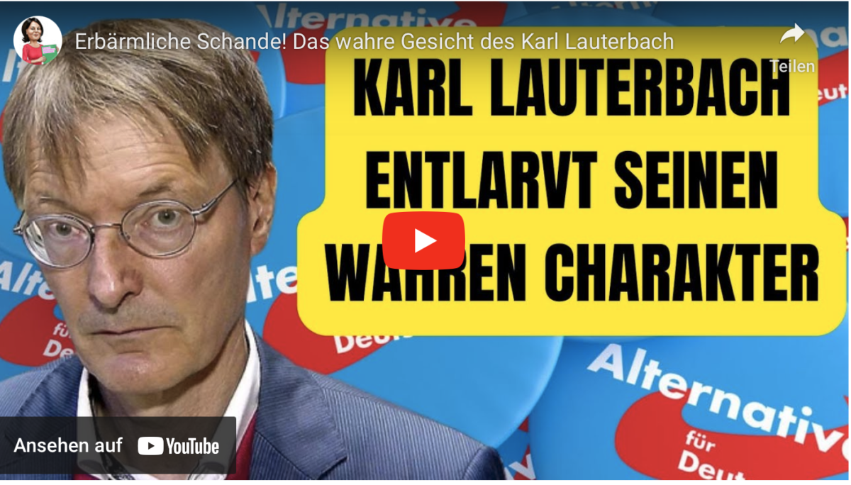Erbärmliche Schande! Das wahre Gesicht des Karl Lauterbach!