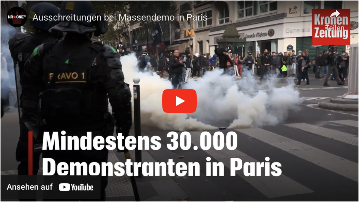 Ausschreitungen bei Massendemo in Paris