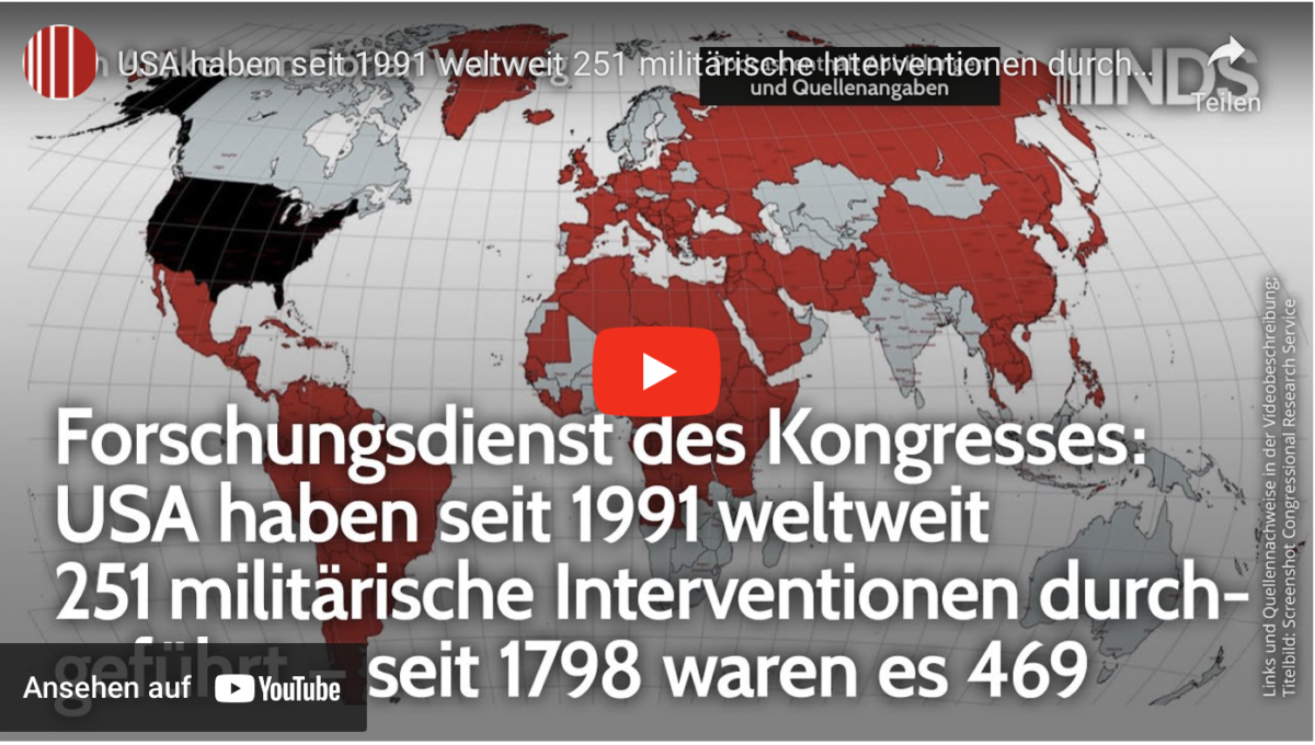 USA haben seit 1991 weltweit 251 militärische Interventionen durchgeführt – seit 1798 waren es 469