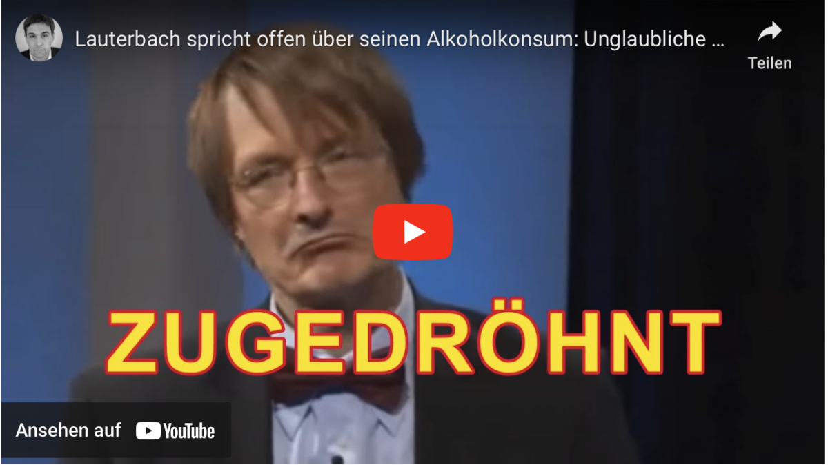 Lauterbach spricht offen über seinen Alkoholkonsum: Unglaubliche Archivszenen, die einiges erklären