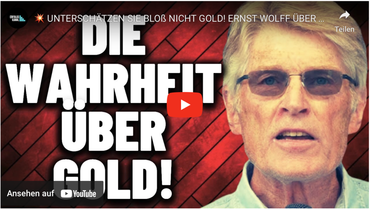 UNTERSCHÄTZEN SIE BLOß NICHT GOLD! ERNST WOLFF ÜBER GOLD!