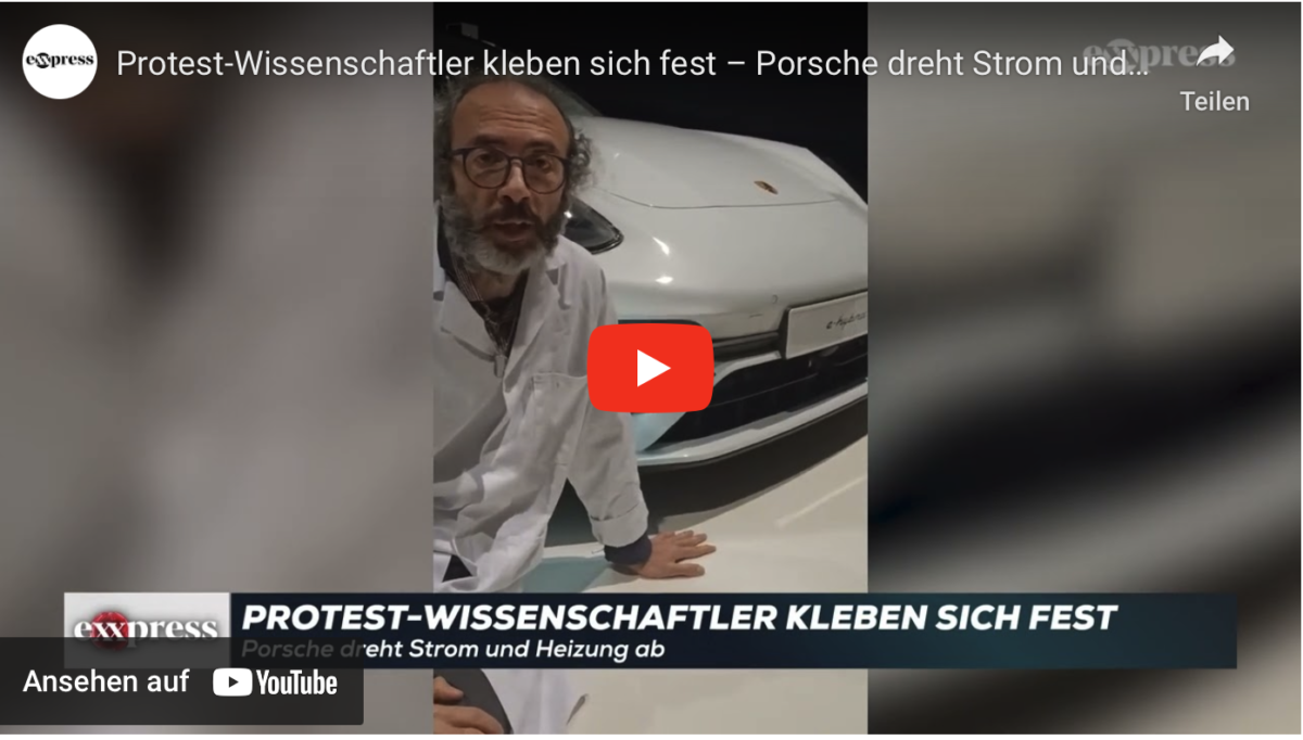 Protest-Wissenschaftler kleben sich fest – Porsche dreht Strom und Heizung ab