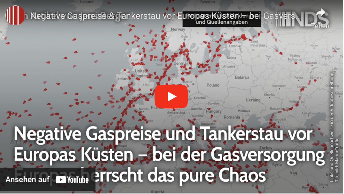 Negative Gaspreise & Tankerstau vor Europas Küsten – bei Gasversorgung Europas herrscht pures Chaos!