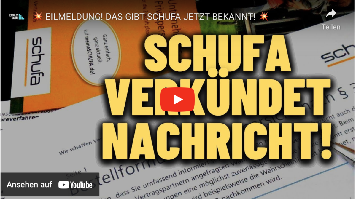 EILMELDUNG! DAS GIBT SCHUFA JETZT BEKANNT!