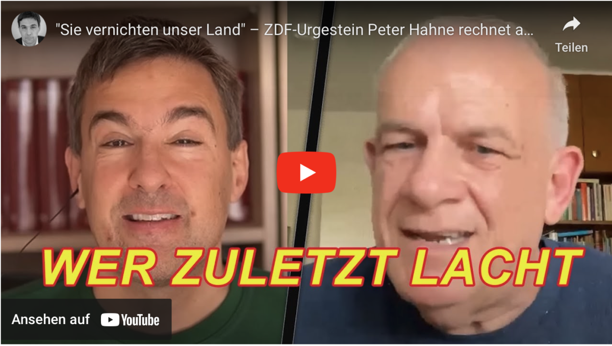 „Sie vernichten unser Land“ – ZDF-Urgestein Peter Hahne rechnet ab mit dem rotgrünen Irrsinn