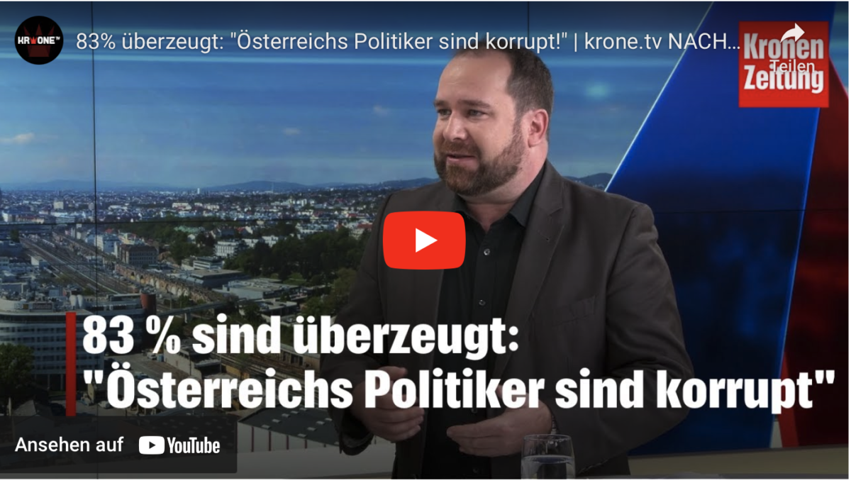 83% überzeugt: „Österreichs Politiker sind korrupt!“