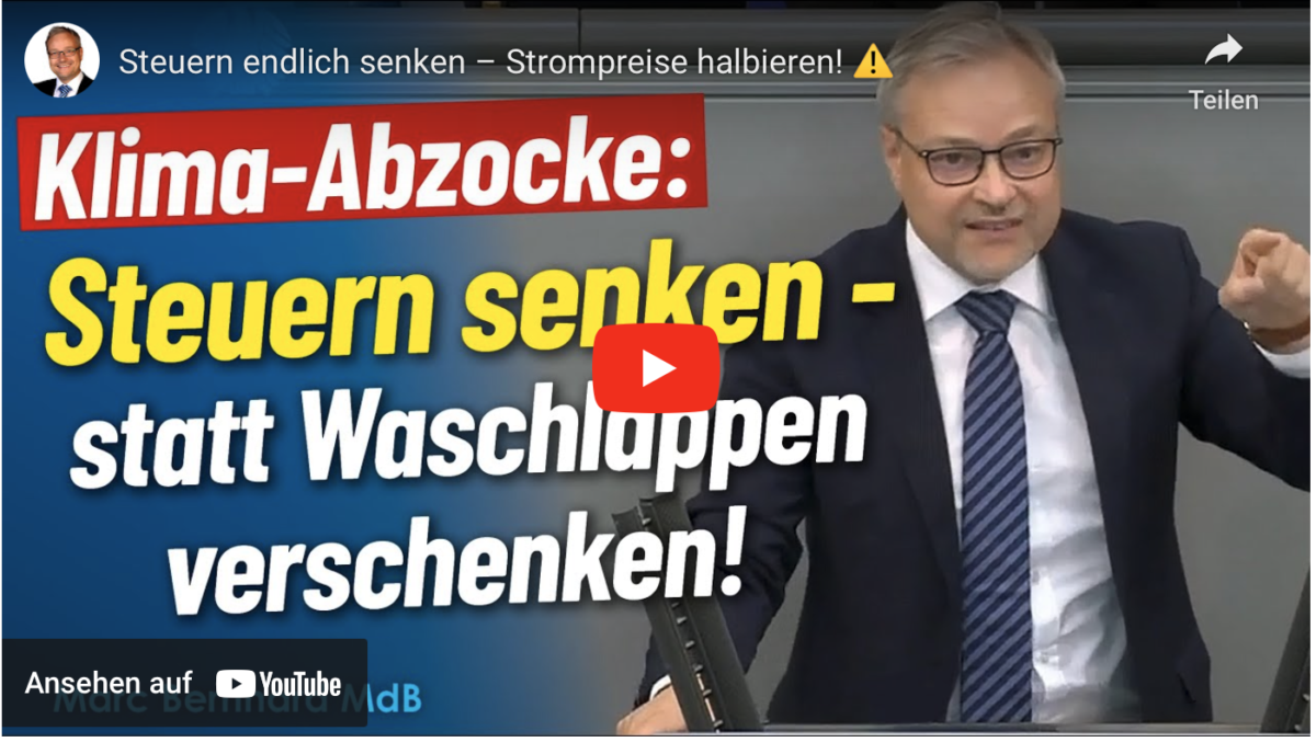 Steuern endlich senken – Strompreise halbieren!