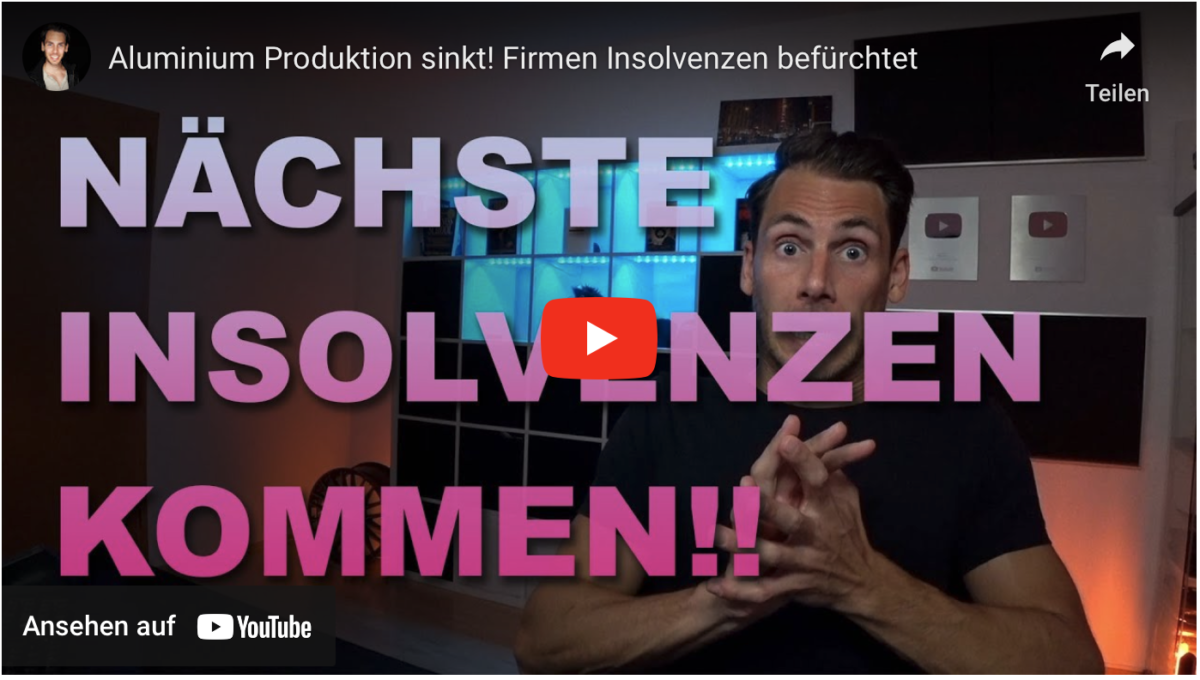 Aluminium Produktion sinkt! Firmen Insolvenzen befürchtet!