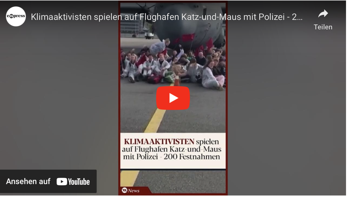 Amsterdam: Klimaaktivisten spielen auf Flughafen Katz-und-Maus mit Polizei!