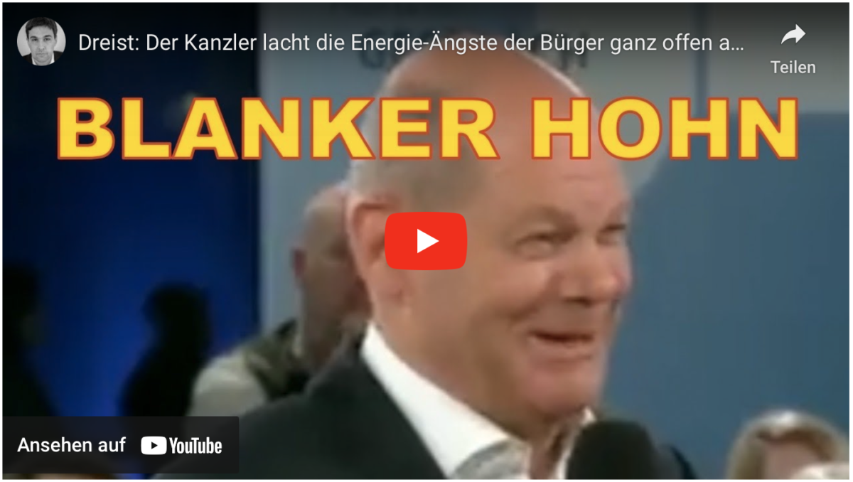 Dreist: Der Kanzler lacht die Energie-Ängste der Bürger ganz offen aus – Zynismus statt Mitgefühl!