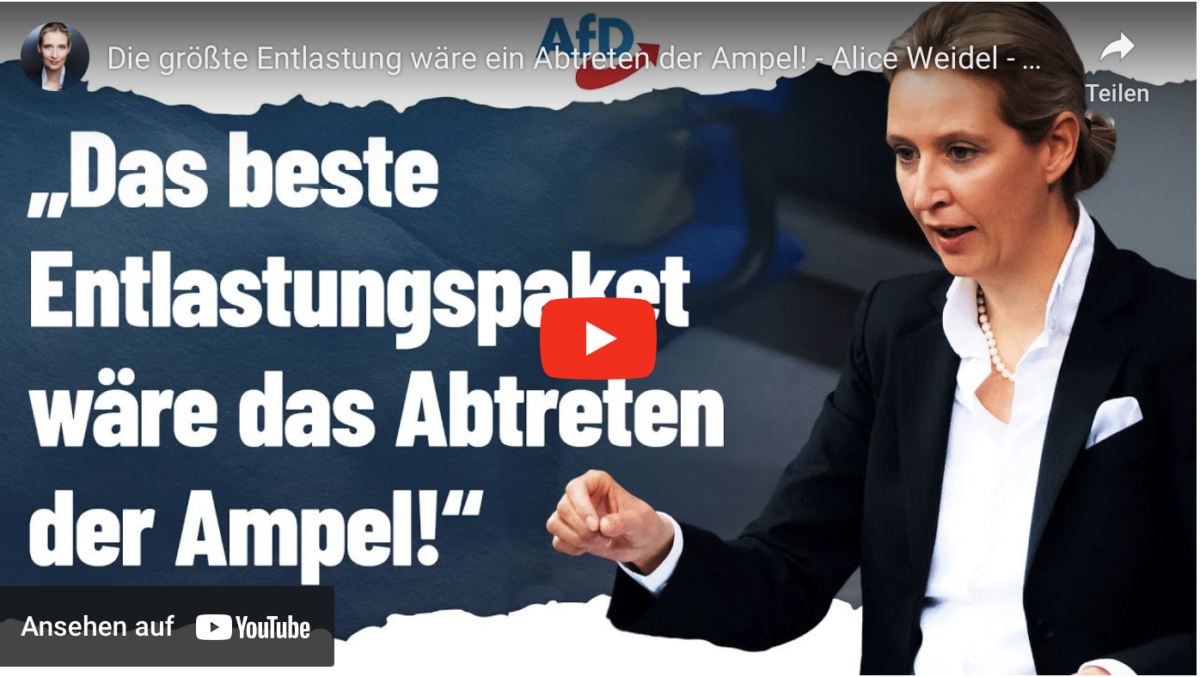 Die größte Entlastung wäre ein Abtreten der Ampel!