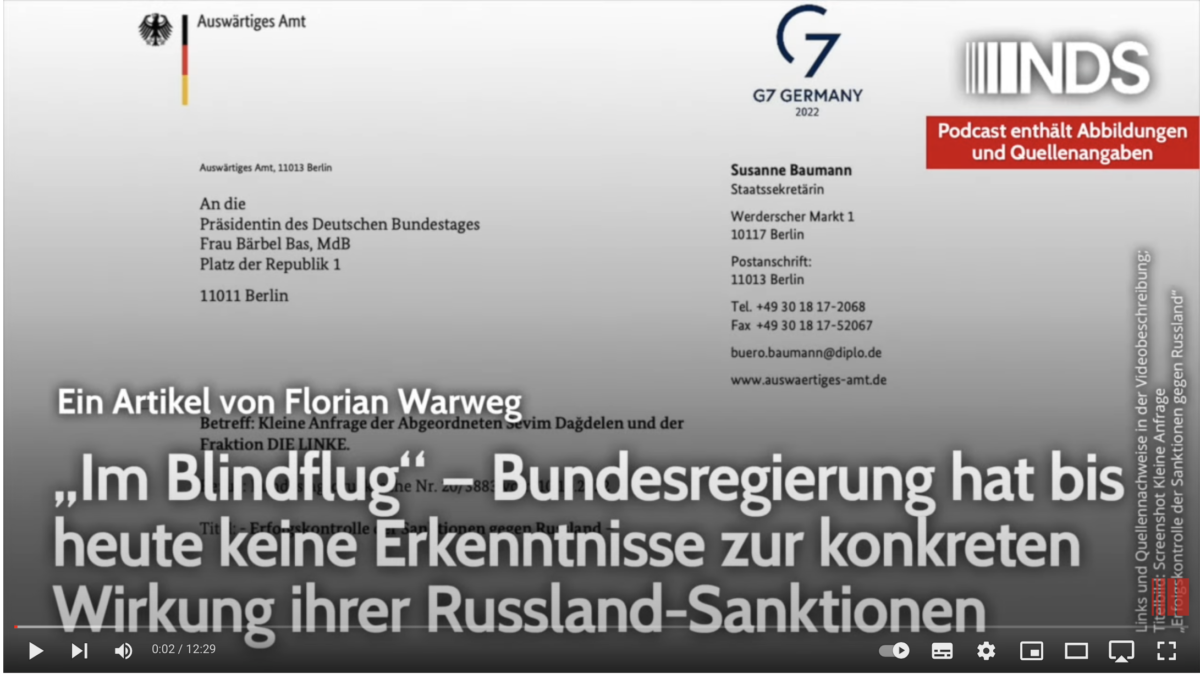 Bundesregierung hat bis heute keine Erkenntnisse zur konkreten Wirkung ihrer Russland-Sanktionen