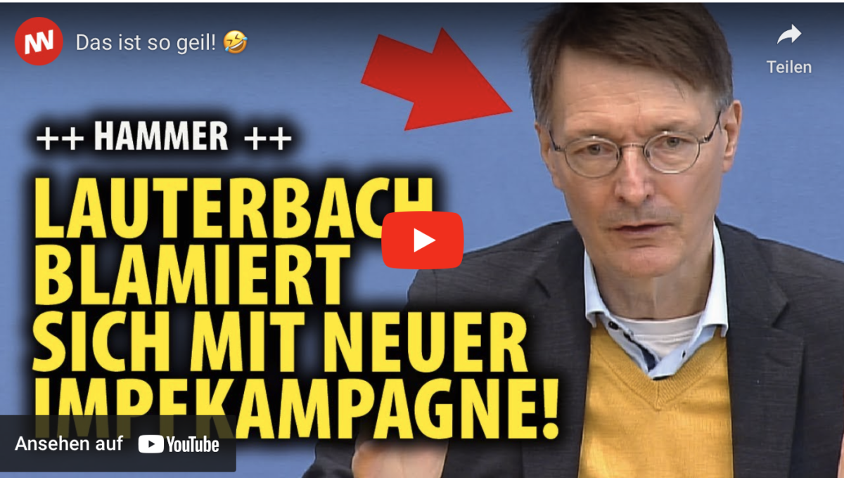 Das ist der Hammer! Lauterbach blamiert sich mit neuer Impfkampagne!