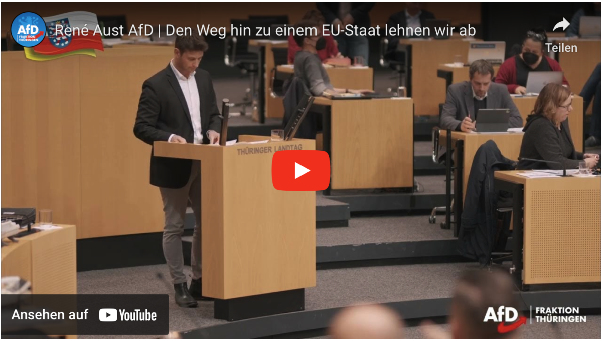 René Aust AfD | Den Weg hin zu einem EU-Staat lehnen wir ab