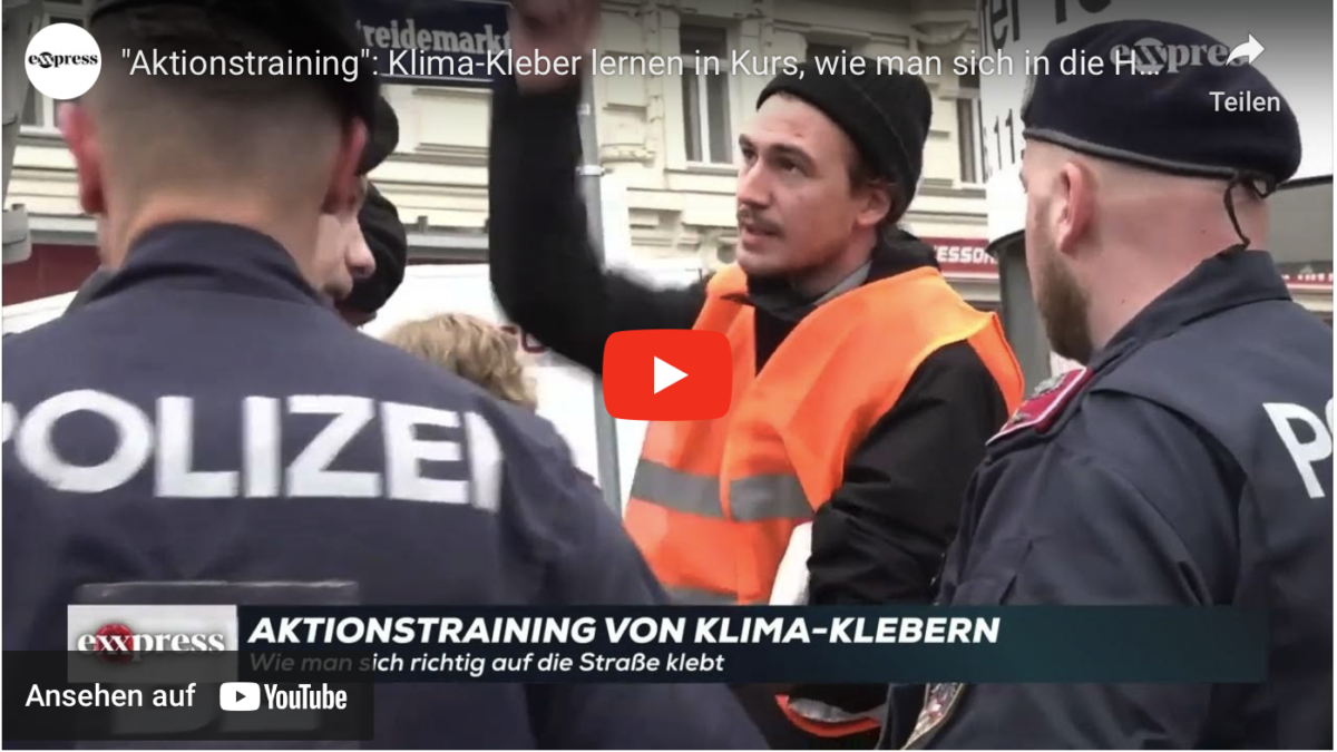 „Aktionstraining“: Klima-Kleber lernen in Kurs, wie man sich in die Hose macht!