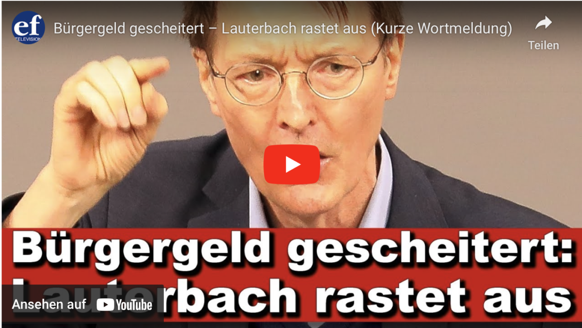 Bürgergeld gescheitert – Lauterbach rastet aus