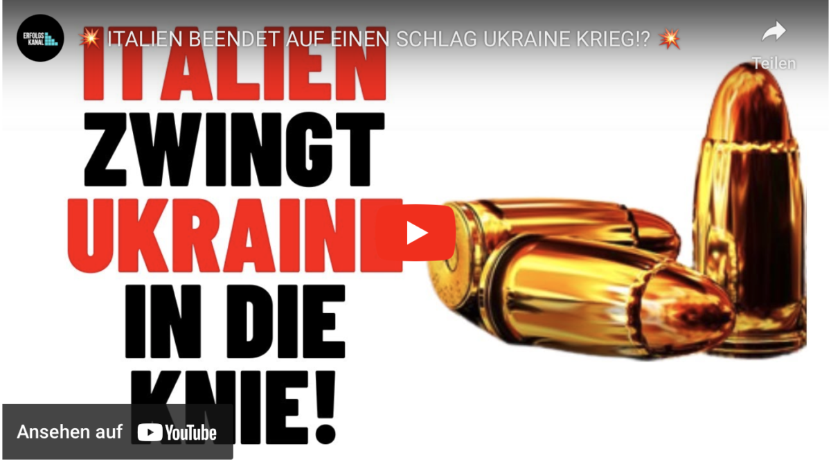 ITALIEN BEENDET AUF EINEN SCHLAG UKRAINE KRIEG!?
