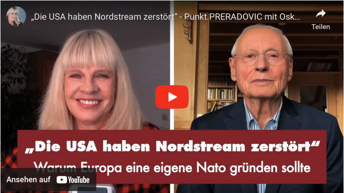 „Die USA haben Nordstream zerstört“ – Punkt.PRERADOVIC mit Oskar Lafontaine