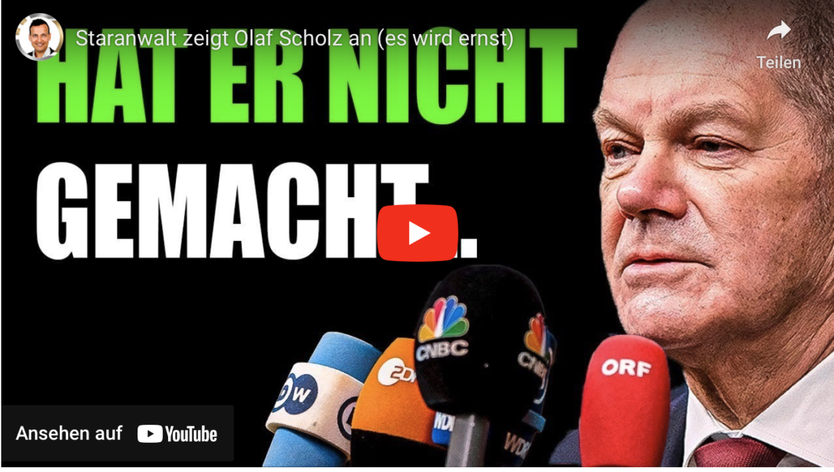 Staranwalt zeigt Olaf Scholz an (es wird ernst)!