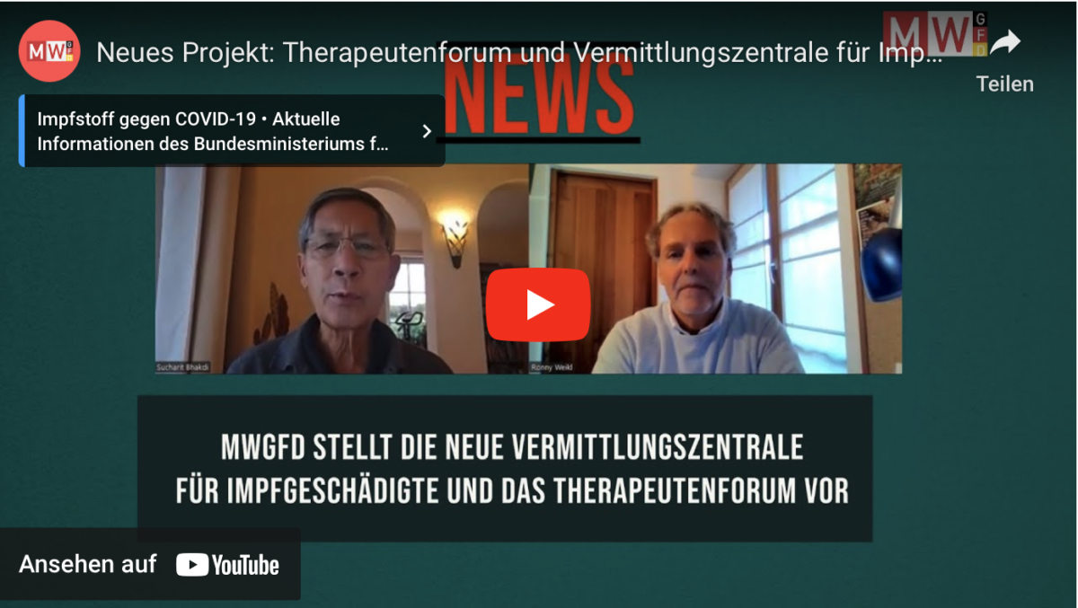 Neues Projekt: Therapeutenforum und Vermittlungszentrale für Impfgeschädigte!