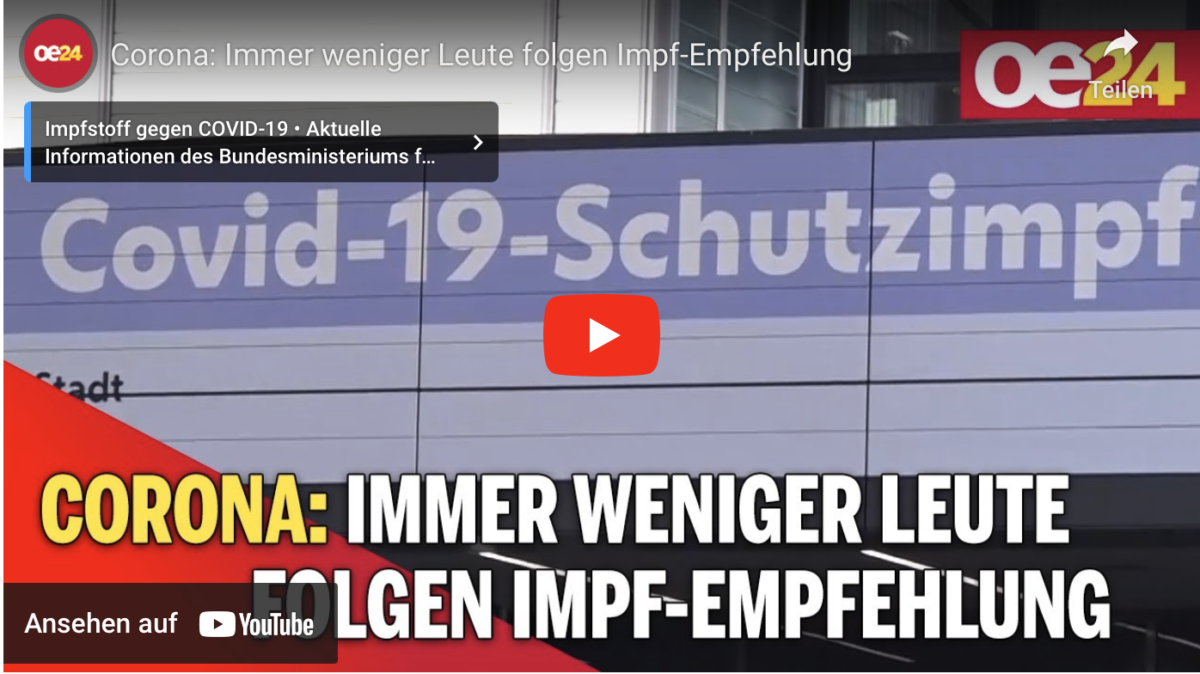 Corona-Österreich: Immer weniger Leute folgen Impf-Empfehlung!