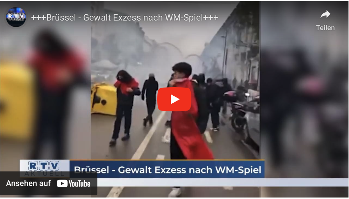 +++Brüssel – Gewalt Exzess nach WM-Spiel+++