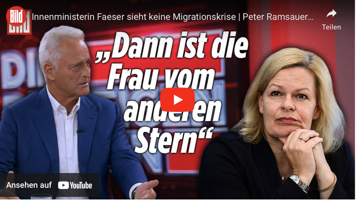 Innenministerin Faeser sieht keine Migrationskrise!