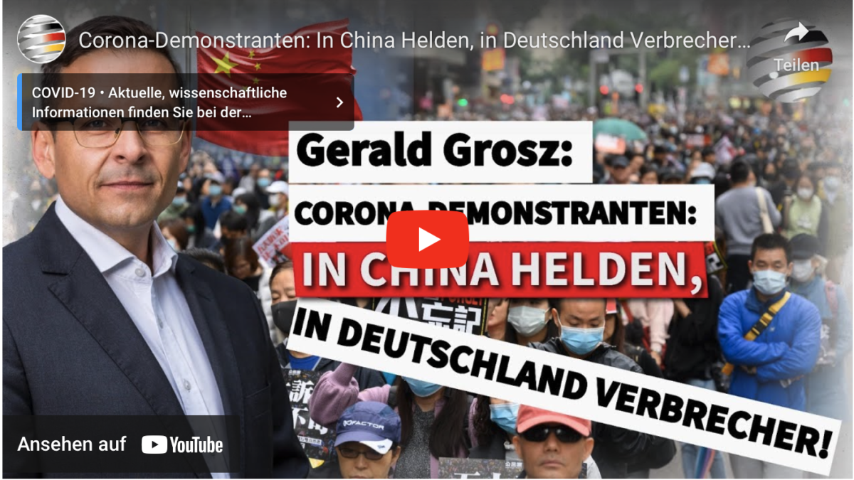 Corona-Demonstranten: In China Helden, in Deutschland Verbrecher!