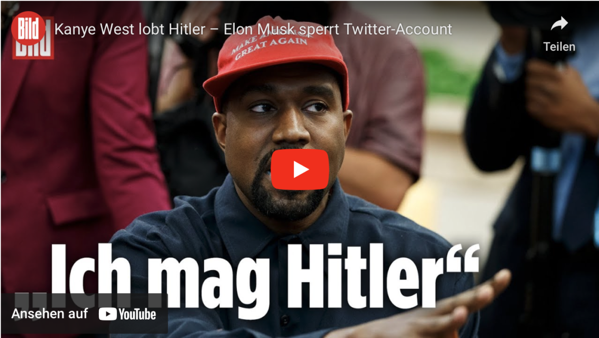 Verstrahlter Kanye West lobt Hitler – Elon Musk sperrt Twitter-Account!