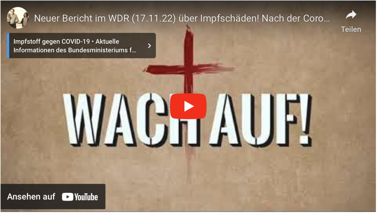 Neuer Bericht im WDR (17.11.22) über Impfschäden! Nach der Corona-Impfung begann der Kampf!