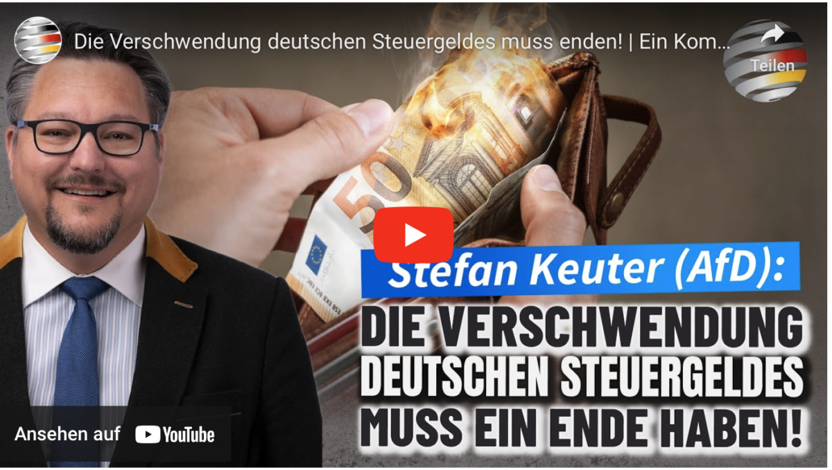 Die Verschwendung deutschen Steuergeldes muss enden!
