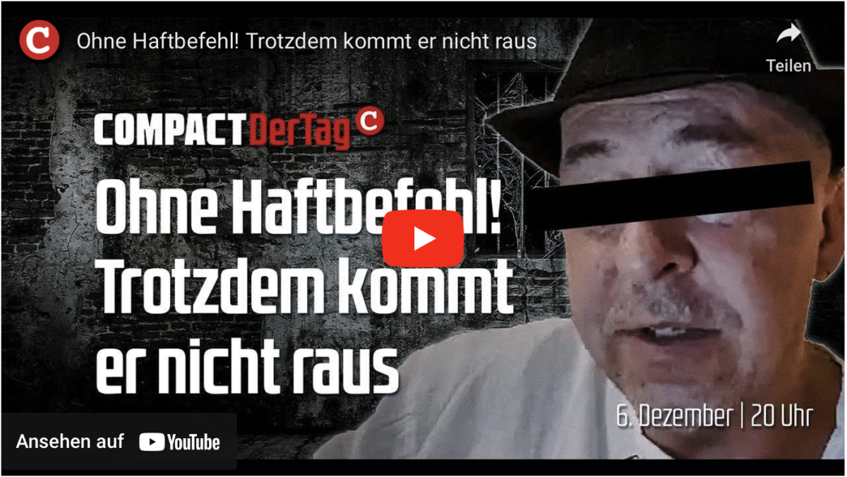 Ohne Haftbefehl! Trotzdem kommt er nicht raus!