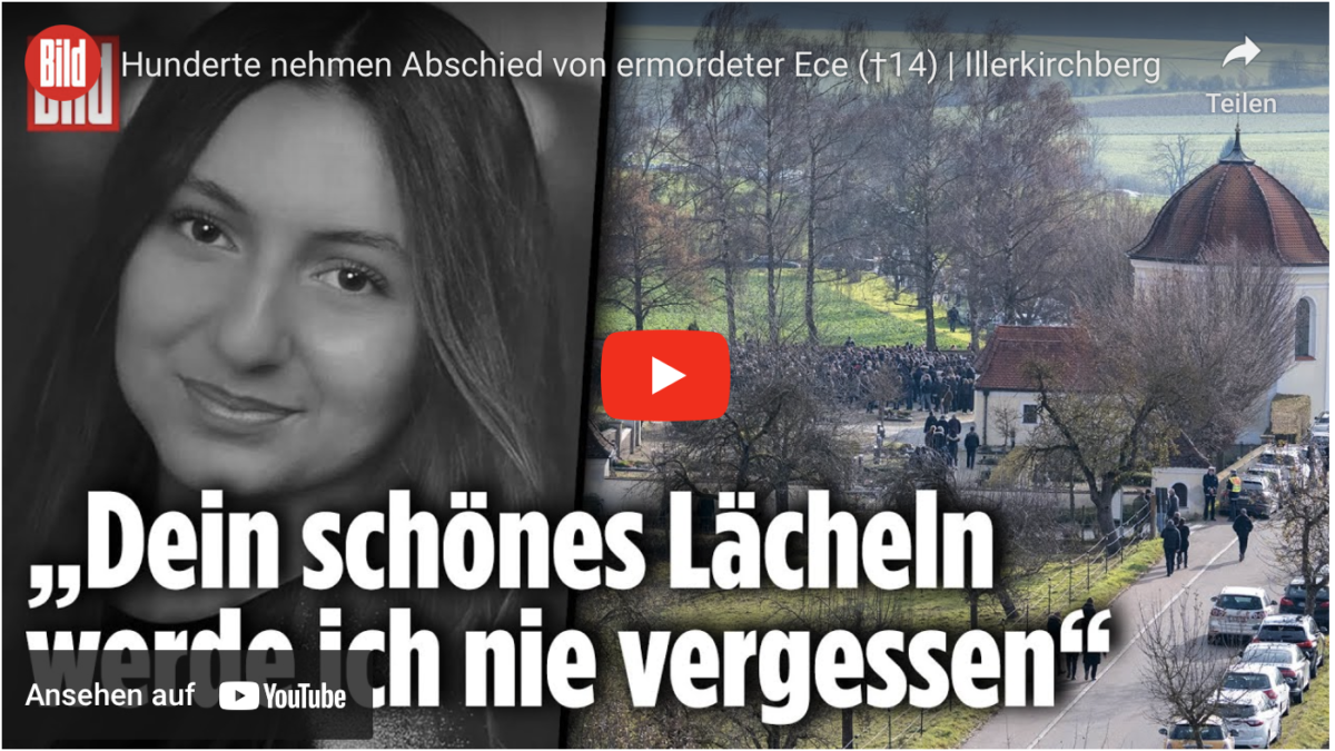 Hunderte nehmen Abschied von ermordeter Ece (†14) | Illerkirchberg!