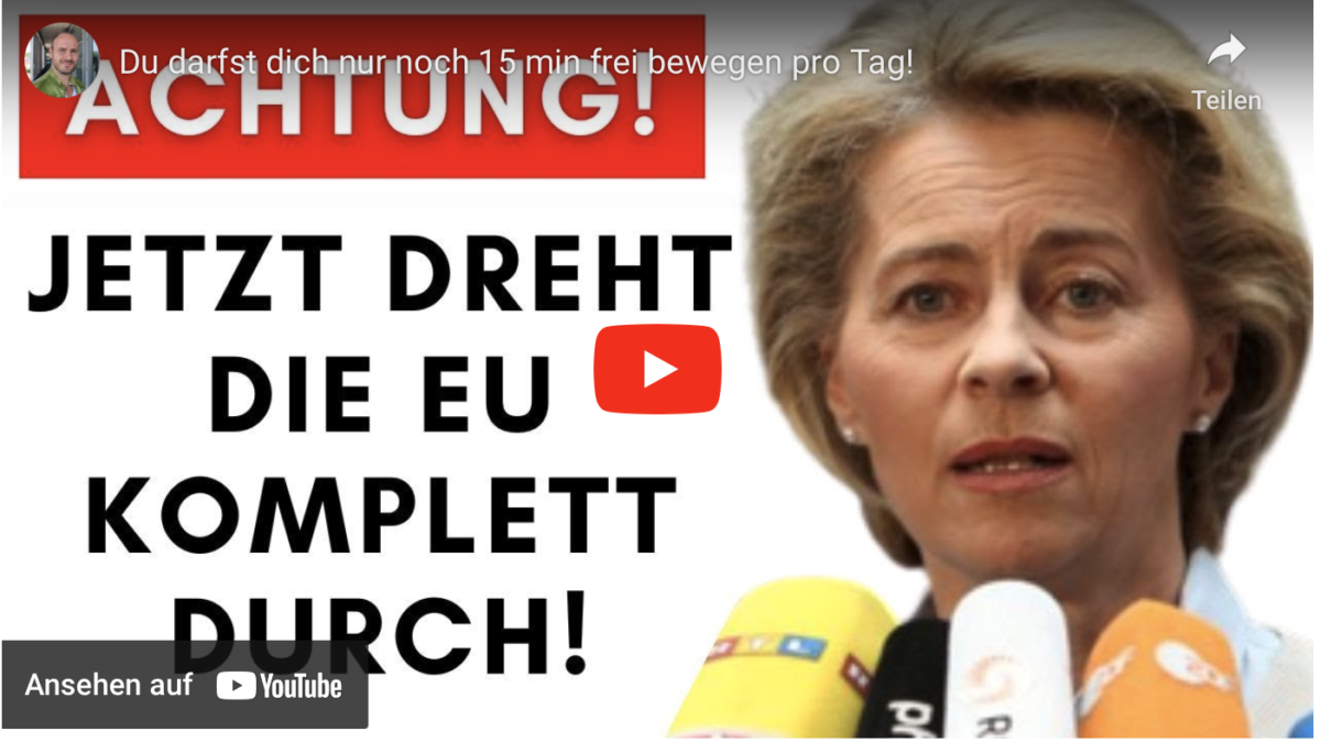 Du darfst dich nur noch 15 min frei bewegen pro Tag!