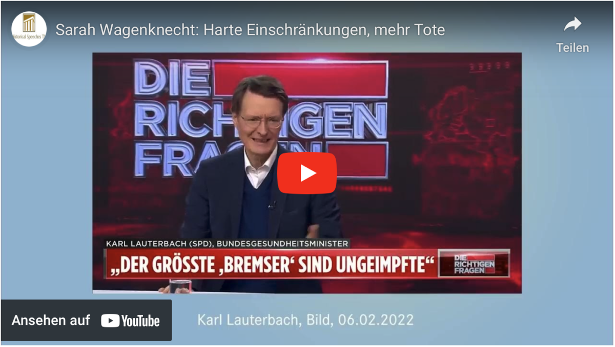 Sarah Wagenknecht: Harte Corona-Einschränkungen, mehr Tote!