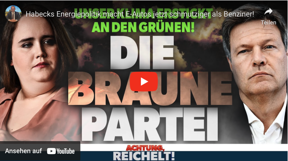 Habecks Energiepolitik macht E-Autos jetzt schmutziger als Benziner!