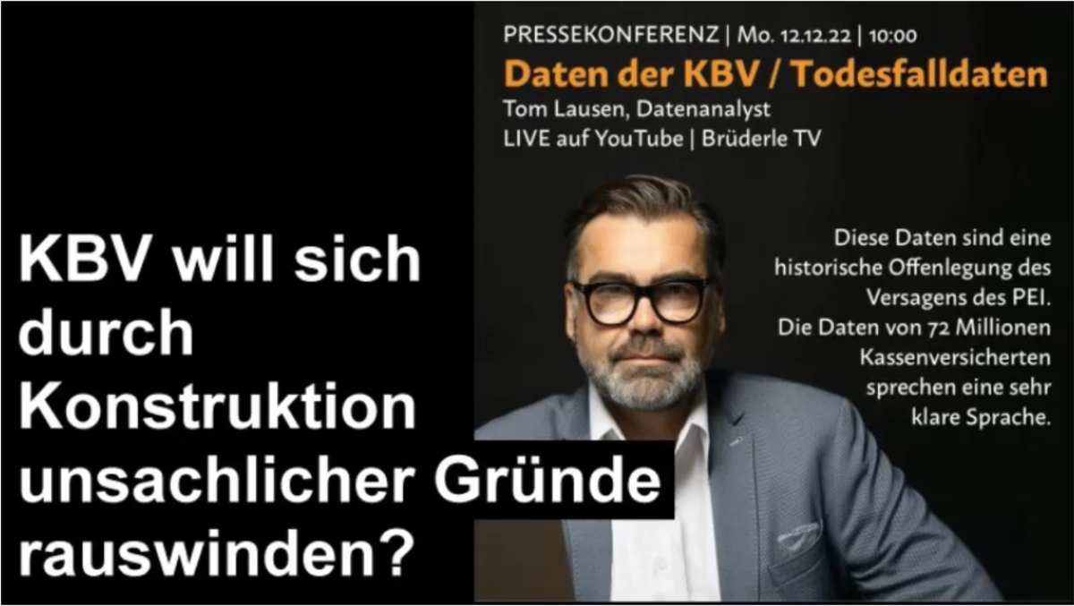 KBV stellt ebenso nicht nachweisbare Behauptung auf … Tom Lausen Übersterblichkeit!