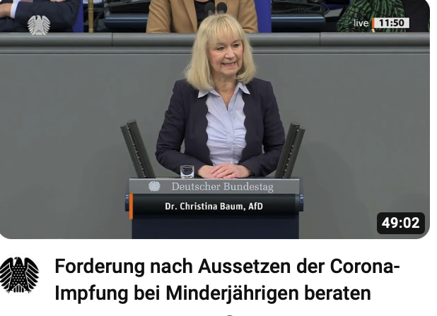 Forderung nach Aussetzen der Corona-Impfung bei Minder­jährigen beraten!