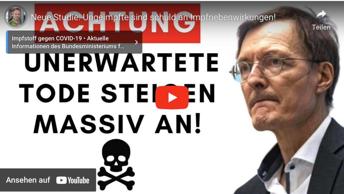 Neue Studie: Ungeimpfte sind schuld an Impfnebenwirkungen!
