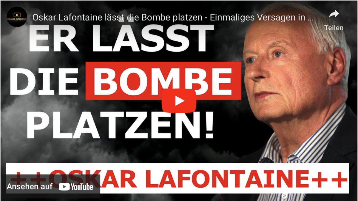Oskar Lafontaine lässt die Bombe platzen – Einmaliges Versagen in der Geschichte!