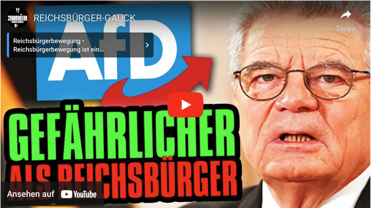REICHSBÜRGER-GAUCK: AfD gefährlicher als Reichsbürger!
