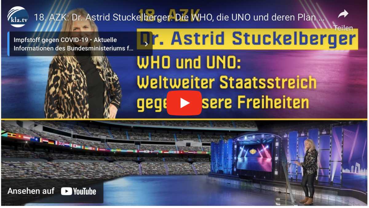 AZK: Dr. Astrid Stuckelberger: Die WHO, die UNO und deren Plan gegen unsere Freiheiten!