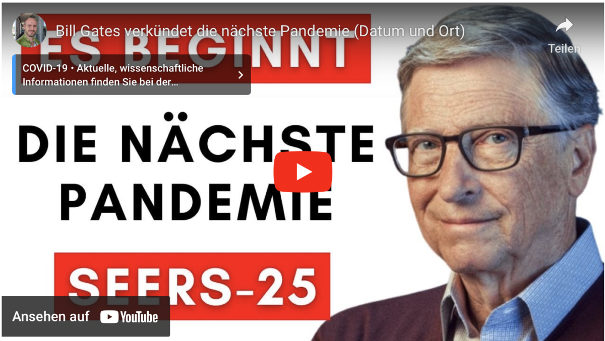 Bill Gates verkündet die nächste Pandemie (Datum und Ort)!