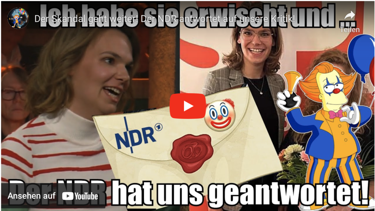 Der Skandal geht weiter! Der NDR antwortet auf unsere Kritik!