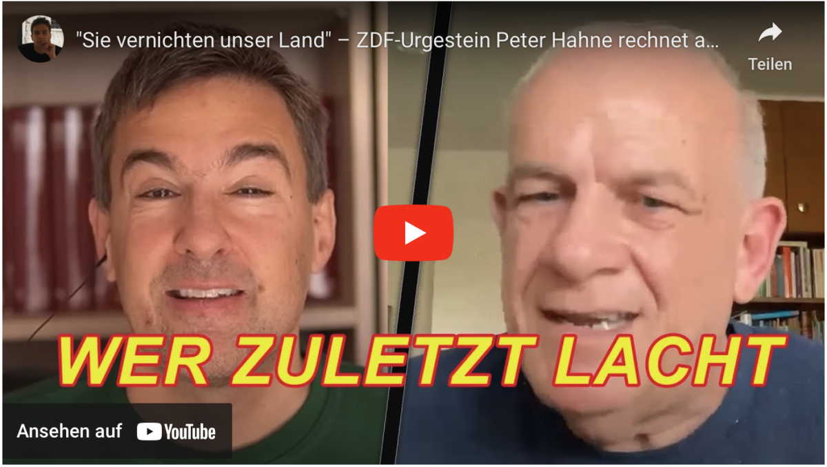 „Sie vernichten unser Land“ – ZDF-Urgestein Peter Hahne rechnet ab mit dem rotgrünen Irrsinn