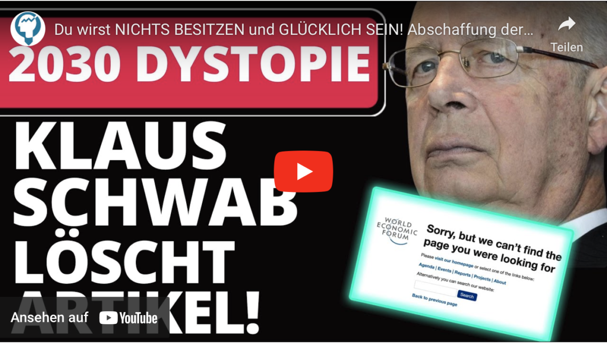 Du wirst NICHTS BESITZEN und GLÜCKLICH SEIN! Abschaffung der Privatsphäre bis 2030?