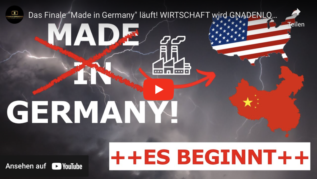 Das Finale „Made in Germany“ läuft! WIRTSCHAFT wird GNADENLOS an die WAND gefahren!