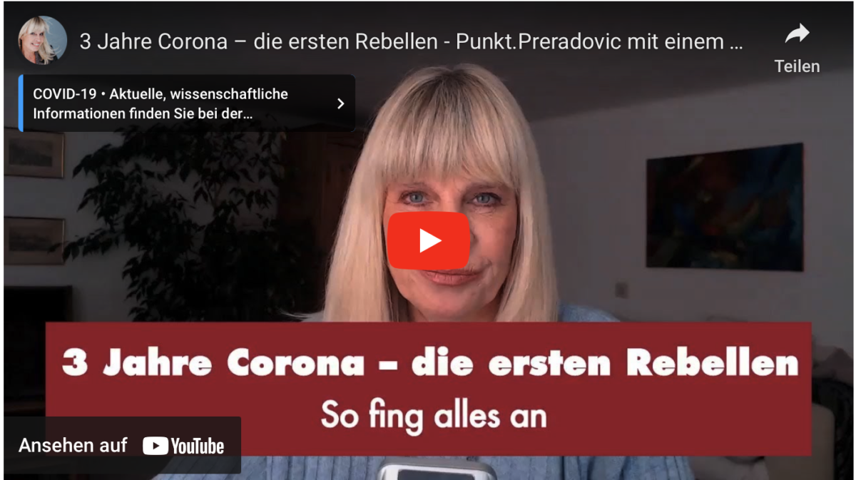 3 Jahre Corona – die ersten Rebellen – Punkt.Preradovic mit einem Rückblick auf das Jahr 2020