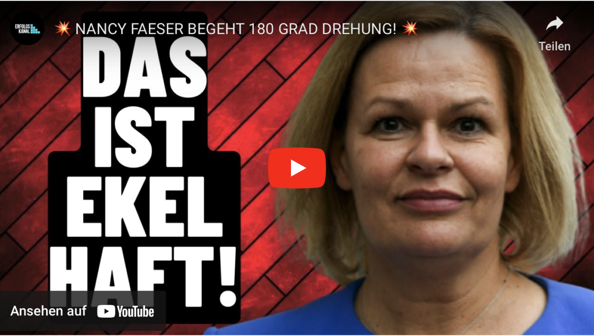 NANCY FAESER BEGEHT 180 GRAD DREHUNG!